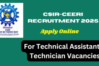 CSIR CEERI Recruitment 2025 Advertisement for the post of TECHNICAL & SUPPORT STAFF