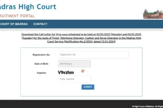 Madras High Court Admit Card 2025 typist cashier xeros telehpone